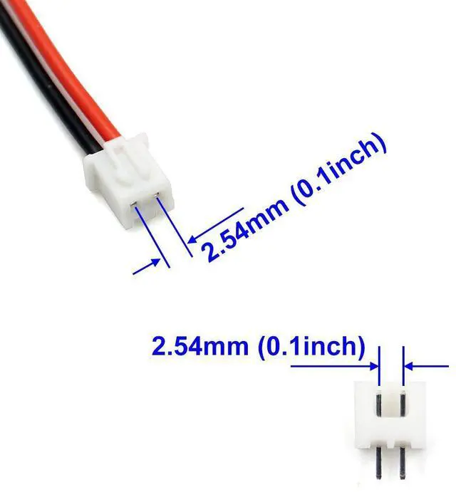 Alt view image 5 of 5 - 5 Pairs JST-XH 2.54mm 1S 2 Pin Balance Plug Lead Socket Male and Female Connector with 10cm Silicone Wire Cables for Woodland Just Plug Lights 3D Printer