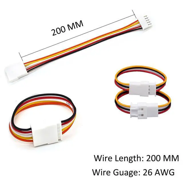 Alt view image 3 of 7 - 20 PCS JST XH 2.54mm 2 3 4 5 Pin Connector, Male and Female Double Connector End with 200mm Extension Cable AWG 26