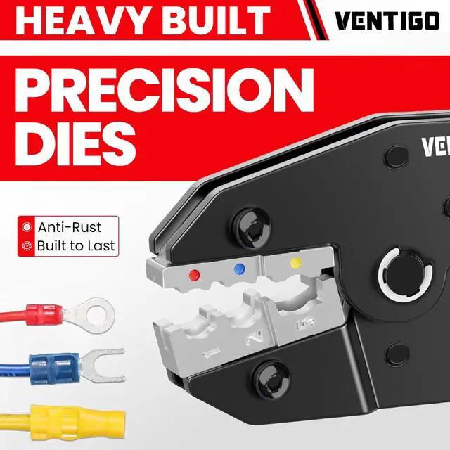 Alt view image 4 of 7 - Crimping Tool for Insulated Wire Connectors, Wire Crimper Tool for AWG 2210 with Adjustable Crimp Force, Quick Release Lever & Ergonomic Handle, Ideal Crimper Tool for Electrical Repairs
