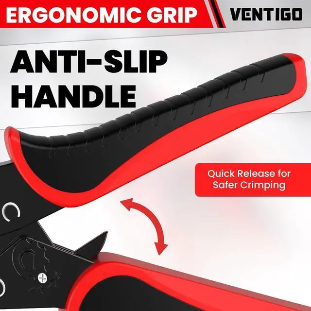 Alt view image 5 of 7 - Crimping Tool for Insulated Wire Connectors, Wire Crimper Tool for AWG 2210 with Adjustable Crimp Force, Quick Release Lever & Ergonomic Handle, Ideal Crimper Tool for Electrical Repairs