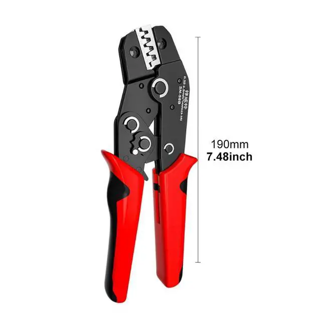 Alt view image 2 of 7 - Wire Crimping Tool with Ratchet,Ratcheting Wire Crimper Tool for Open Barrel Terminal Connectors,Electrical Crimping Pliers Tools with One-Cycle Chrome-Moly Jaw for 23-16 AWG(Red)