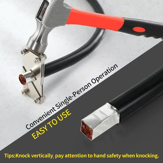 Alt view image 3 of 4 - Wire Ferrule Crimping Tool,23 to 4/0AWG Square Jaw Wire Crimping Pliers for Insulated Terminal & Non-insulated Ferrule