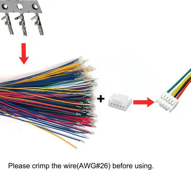 Alt view image 5 of 7 - JST GH 1.25mm Connector Kit, 2/3/4/5/6/7/8/10 Pin 80 PCS Male Housing Plug Connectors with 500 PCS Plug Terminal