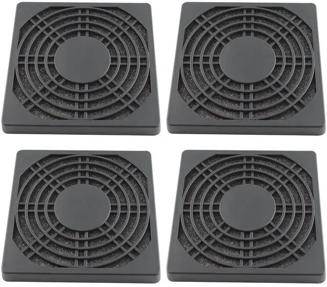 Main image of 4 Pcs 90mm Black Square Plastic Cooling Fan Filter Cover, Dust Screen for Filter Fan Chassis, for PC Computer Case, Server Case, Mesh Design for Effective Dust Protection