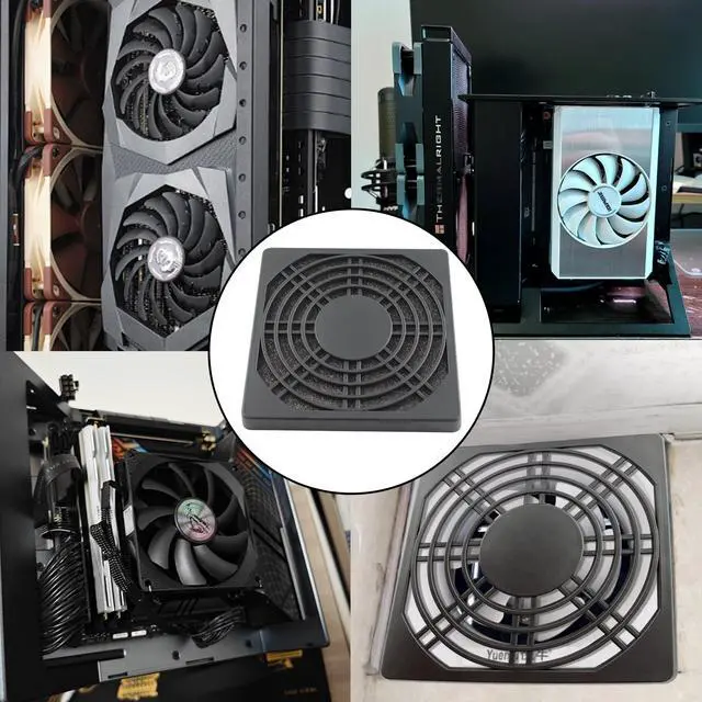 Alt view image 5 of 5 - 4 Pcs 90mm Black Square Plastic Cooling Fan Filter Cover, Dust Screen for Filter Fan Chassis, for PC Computer Case, Server Case, Mesh Design for Effective Dust Protection