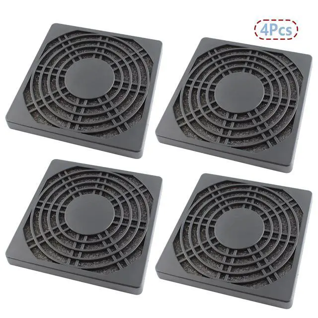 Alt view image 2 of 5 - 4 Pcs 90mm Black Square Plastic Cooling Fan Filter Cover, Dust Screen for Filter Fan Chassis, for PC Computer Case, Server Case, Mesh Design for Effective Dust Protection