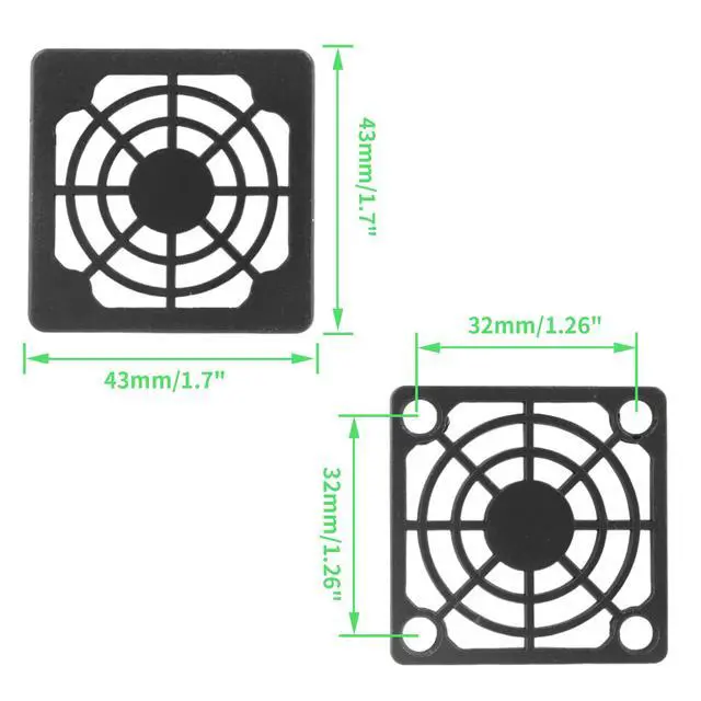 Alt view image 2 of 7 - 8 Pcs Black Cooling Fan Filter 40 mm Square Plastic Case Fan Filter Cover PC Computer Case Mesh