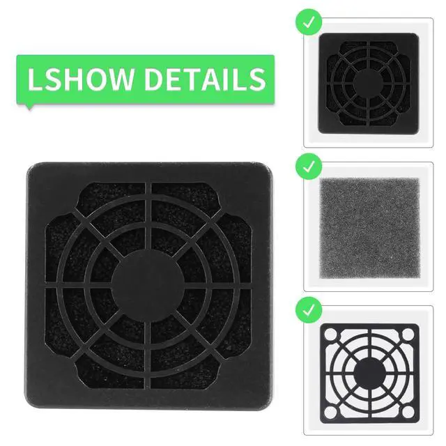 Alt view image 3 of 7 - 8 Pcs Black Cooling Fan Filter 40 mm Square Plastic Case Fan Filter Cover PC Computer Case Mesh