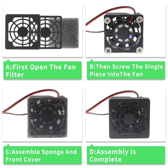 Alt view image 6 of 7 - 8 Pcs Black Cooling Fan Filter 40 mm Square Plastic Case Fan Filter Cover PC Computer Case Mesh
