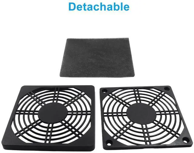 Alt view image 2 of 2 - 4 Pcs 120mm Black Plastic Fan Filter Cover, Mesh Design Dustproof Screen for PC & Server Cases