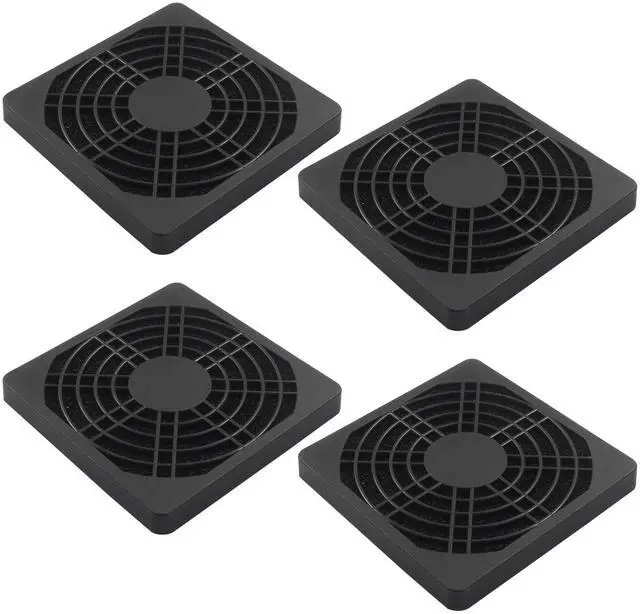 Main image of 4 Pcs 80mm Black Plastic Fan Filter Cover, Mesh Design Dustproof Screen for PC & Server Cases