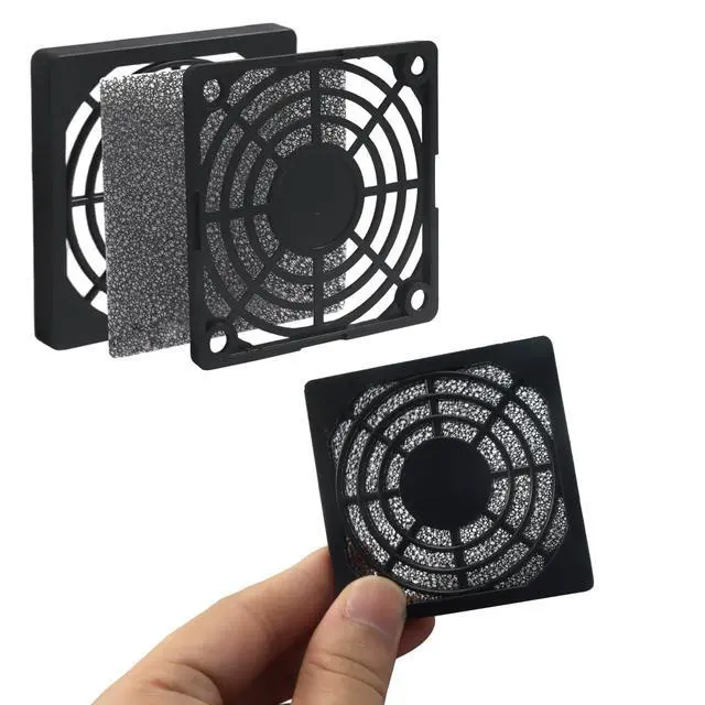 Alt view image 5 of 5 - 4 Pcs 60mm Dustproof Fan Filter, Black Square Plastic Cooling Fan Cover Dust Screen, Effective Mesh Design for PC Computer Case/Server Case