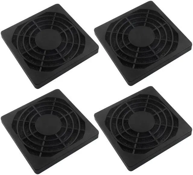 Main image of 4 Pcs 60mm Dustproof Fan Filter, Black Square Plastic Cooling Fan Cover Dust Screen, Effective Mesh Design for PC Computer Case/Server Case