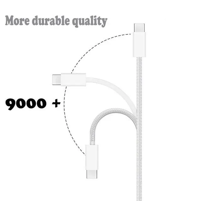 Alt view image 6 of 7 - 6ft IPhone 16/16E/17/17E USB C to USB C Cable, Woven Charger Long Cable for iPhone 17/16/15 Plus/ Pro Max, iPad Air,iPad 10th Gen, Mini 6th, Pro 13/12.9/11 in, Type-c MacBook Pro Fast Charging Cord