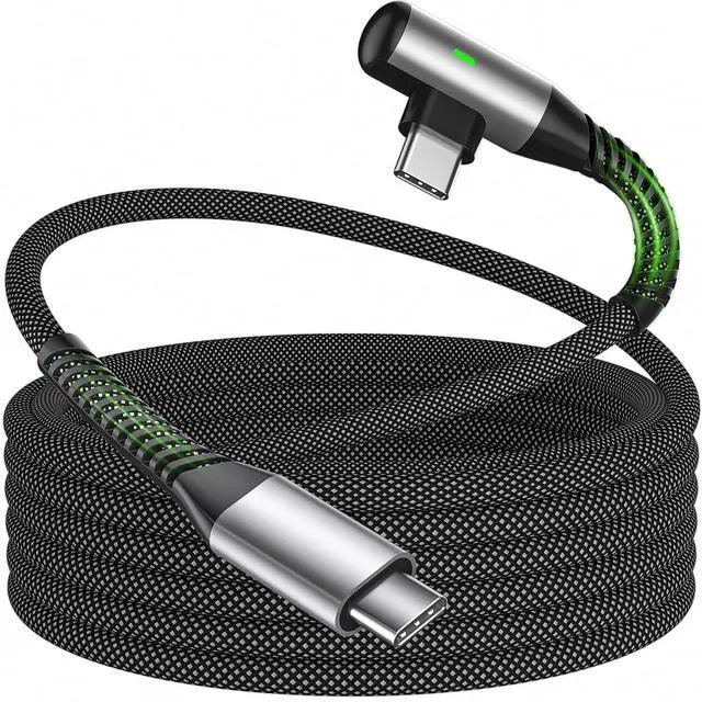 Main image of USB C Cable 16FT Fast Charging 60W Right Angle USB C to Type C Charger Cable 5M Long Braided Data Cord for iPhone 17 16 Pro Max 15/iPad 11 Air/Macbook/Samsung S26 S25 S24 A16 A17/Game Controller,Black