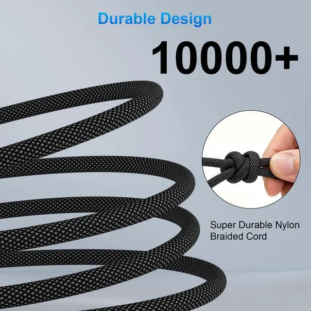 Alt view image 7 of 7 - USB C Cable 16FT Fast Charging 60W Right Angle USB C to Type C Charger Cable 5M Long Braided Data Cord for iPhone 17 16 Pro Max 15/iPad 11 Air/Macbook/Samsung S26 S25 S24 A16 A17/Game Controller,Black