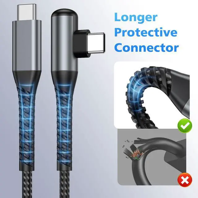 Alt view image 3 of 7 - USB C Cable 60W Fast Charging 16ft Long Braided-Durable Cord Black