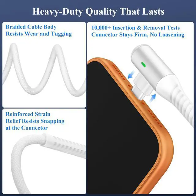 Alt view image 4 of 7 - USB C Cable 16FT Extra Long 60W Fast Charging Outdoor Camping Cord White