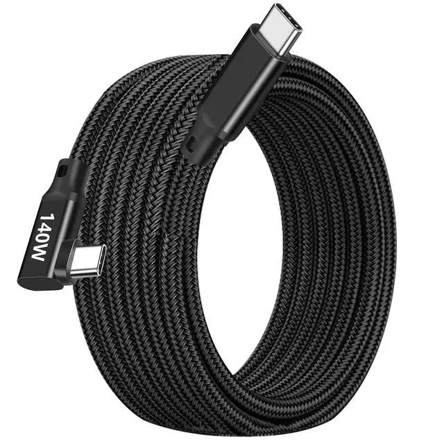 Main image of 140W USB C Cable Cable 15ft, Long Right Angle Type C to C Fast Charging Cord for iPhone16/15 Pro Max, MacBook Pro, MacBook Air, Mac,iPad Pro, Samsung Galaxy S25/S24