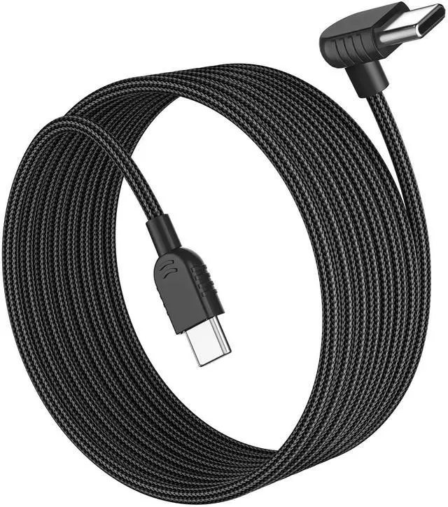 Main image of USB C to USB C Cable 6FT,60W Right Angle Type C Fast Charging Cable for iPhone 17 16 Pro Max 15 Plus 17e 16e/iPad/Samsung S26 S25 S24 Android Phone&Car Chargers Braided 90 Degree USB-C Data Cord,Black