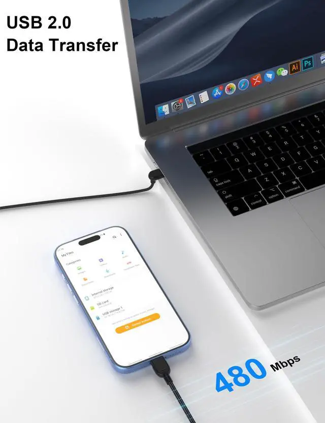 Alt view image 7 of 7 - USB C to USB C Cable 6FT,60W Right Angle Type C Fast Charging Cable for iPhone 17 16 Pro Max 15 Plus 17e 16e/iPad/Samsung S26 S25 S24 Android Phone&Car Chargers Braided 90 Degree USB-C Data Cord,Black