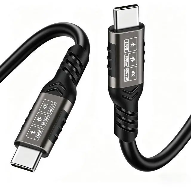 Main image of 16FT Long USB-C to USB-C Cable, 4K@60Hz Video Output, 20Gbps Data Sync, 240W PD Fast Charging, Durable Nylon Braided Cord for Monitor, MacBook, iPhone 17/16/15, Samsung Galaxy, PS5, Thunderbolt, SSD