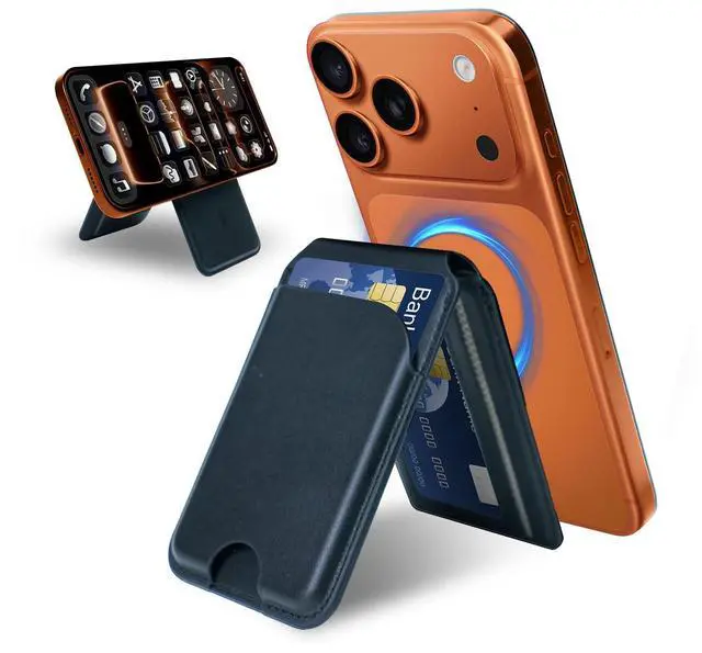 Main image of for MagSafe WalletLeather Magnetic Wallet for Phone with Adjustable Stand5 Magnetic Credit Card Holder RFID Blocking for iPhone 17 16 15 14 13 12 Pro Max Air Series Cases Father's Day