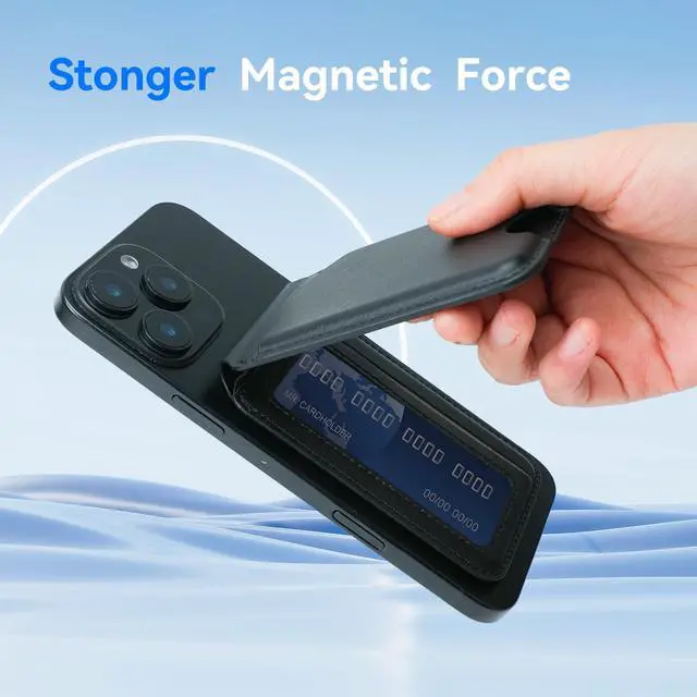Alt view image 3 of 6 - for MagSafe WalletLeather Magnetic Wallet for Phone with Adjustable Stand5 Magnetic Credit Card Holder RFID Blocking for iPhone 17 16 15 14 13 12 Pro Max Air Series Cases Father's Day
