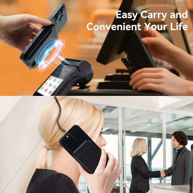 Alt view image 6 of 6 - for MagSafe WalletLeather Magnetic Wallet for Phone with Adjustable Stand5 Magnetic Credit Card Holder RFID Blocking for iPhone 17 16 15 14 13 12 Pro Max Air Series Cases Father's Day