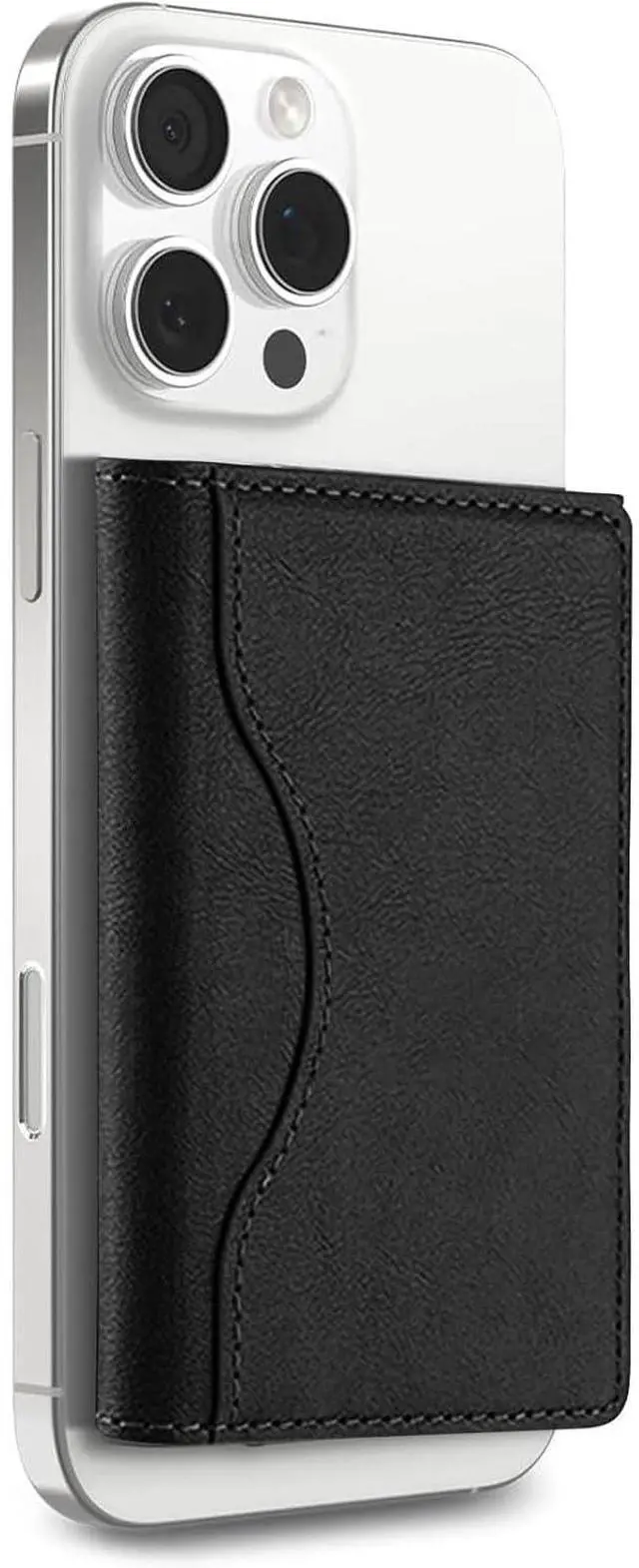 Main image of for Magsafe Wallet with Adjustable Stand, Leather Phone Card holder with 6 Card Slots, Lightweight Magnetic Wallet for iPhone 16/15/14/13/12 Series, Not for iPhone 13/12 Mini (Black)