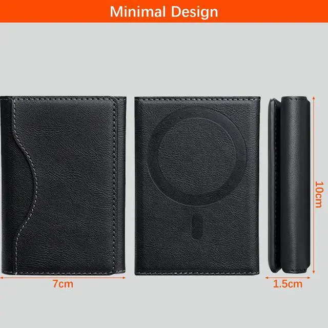 Alt view image 7 of 7 - for Magsafe Wallet with Adjustable Stand, Leather Phone Card holder with 6 Card Slots, Lightweight Magnetic Wallet for iPhone 16/15/14/13/12 Series, Not for iPhone 13/12 Mini (Black)