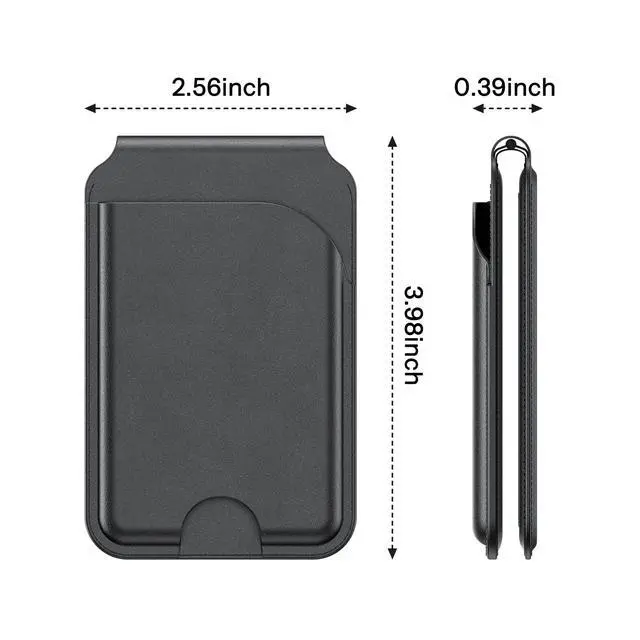 Alt view image 7 of 7 - for MagSafe Wallet, 4 Card Holder Magnetic Phone Wallet with Stand, Premium Leather for iPhone 17/16/15/14/13/12 Series (Black)