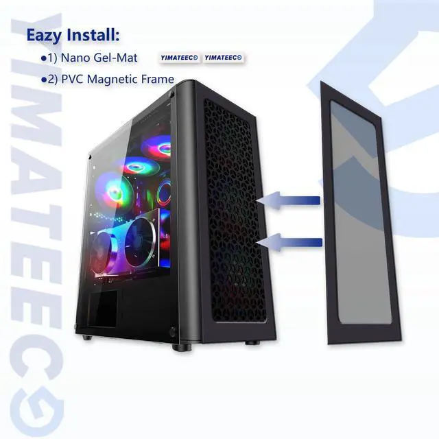 Alt view image 3 of 5 - Dust Filter PC 360mm for Computer Cooler Fan/PSU/Routers Nylon 80 Mesh, Magnetic Dust Filter PC Dust Cover Mesh Dustproof Computer Fan Filter Grills (Nylon, 120x360mm, 2pcs, Black)