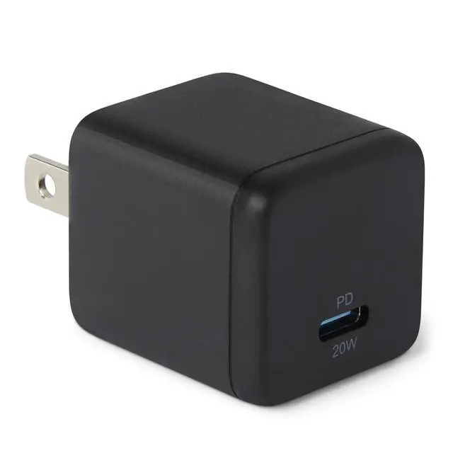 Main image of 20W Fast Charging USB-C Nano GaN Wall Charger, 1-Port PD 3.1, Compact Travel-Friendly, Wide Compatibility for iPhone, Tablets, Phones, Black