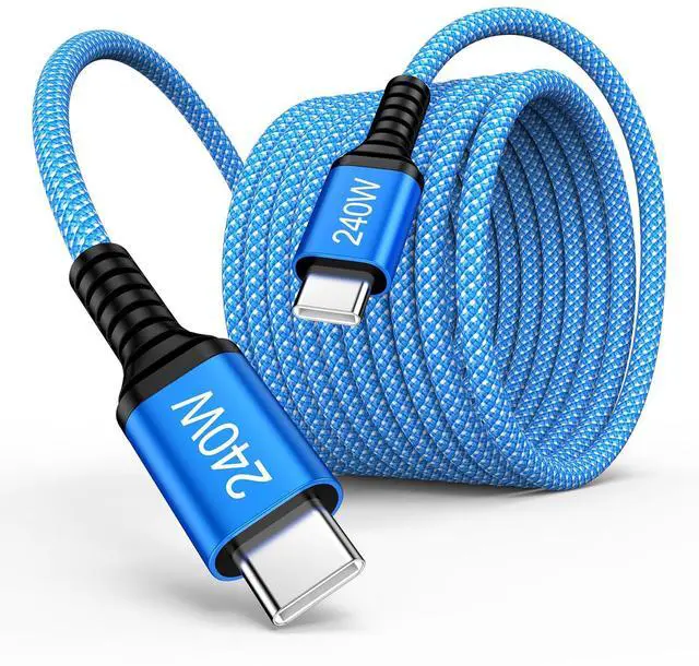 Main image of 10FT 240W USB C to USB C Cable for iPhone 17e/17 Pro Max/17 Pro/17/Air/16e/16 Pro Max/16 Pro/16 Plus/15 Pro Max/15, Type C Charger Cord USBC to USBC Fast Charging Cable for Samsung Galaxy S26 S25 S24