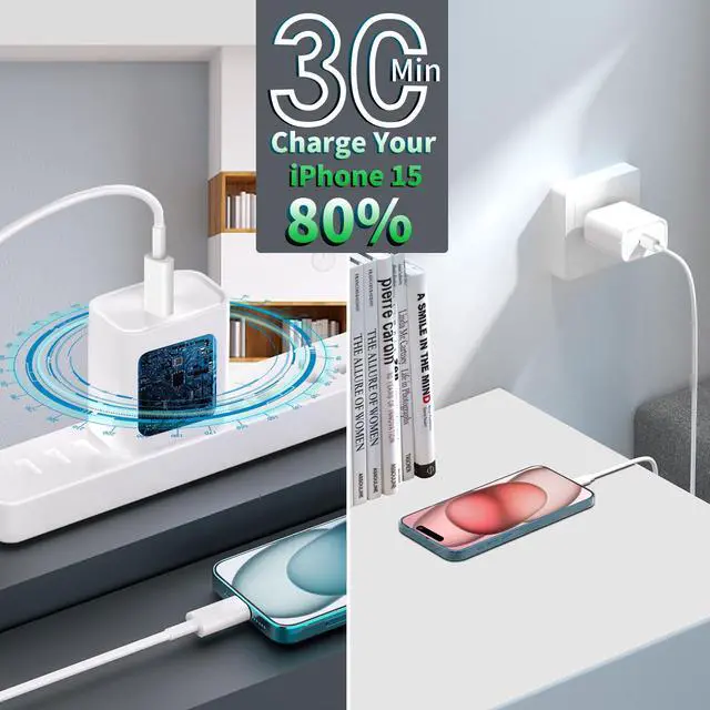 Alt view image 6 of 7 - iPhone 17 Car Carplay Charger USB C Cable Fast Charging, Stuffcool 3Pack 6FT 100W USB C to USB C Cord Type C Charging Cord for iPhone 17/17 Air/17 Pro/17 Pro Max/16/16 Pro/15/iPad