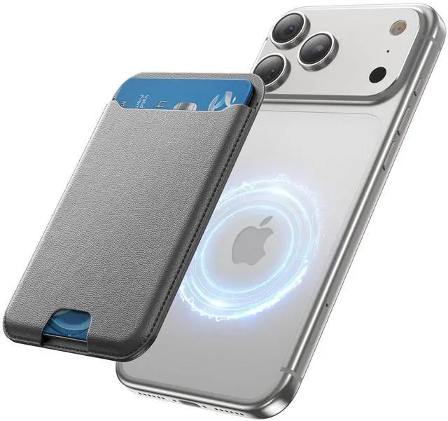 Main image of for MagSafe Wallet, 3 Cards Holder, Slim Magnetic Phone Wallet for iPhone 17/16/15/14/13/12 Pro Max Plus Air Series,RFID Blocking Vegan Leather,Titanium Grey