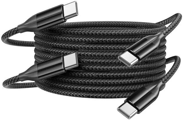 Main image of 100W USB C Cable Fast Charging, 2 Pack 6FT Braided USB-C Cable, 5A PD Charger Cord for MacBook Pro/Air, iPad Pro, iPhone 17/16/15 Pro Max, Samsung Galaxy S25/S24, Home Office Travel
