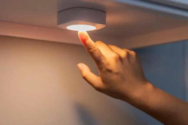 Alt view image 5 of 6 - LED Tap Light, Battery Operated Stick-On Lights, White, Wireless Portable, Ideal for Under Cabinet Lighting and Closets 37107 (2 Pack)