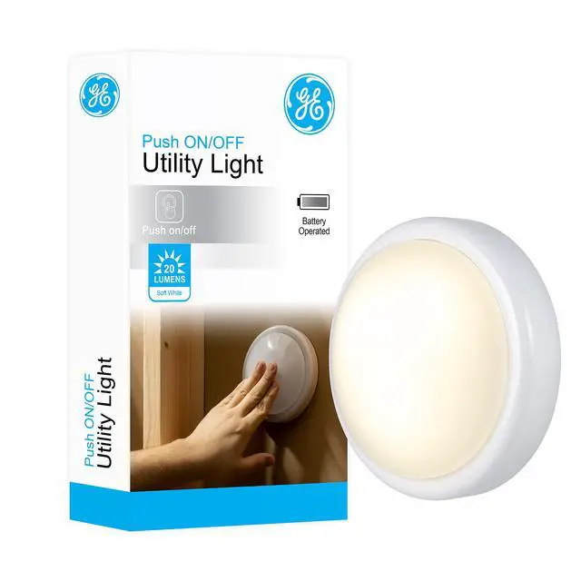 Main image of Battery-Operated Tap Light, White Push Light, Stick-On, Wireless and Portable, Ideal for Cabinets, Closets, Nightstands, Bathrooms, and Hallways 54807