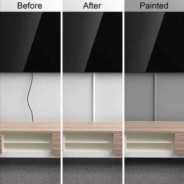 Alt view image 3 of 6 - 85in Cord Covers for Wires on Wall, 1 Mini Cord Hider Wall, Self-Adhesive Wire Covers for Cords, Paintable TV Cable Hider Cable Management Kit, 6X L14.2in, W0.46in H0.3in, CMR05 Beige