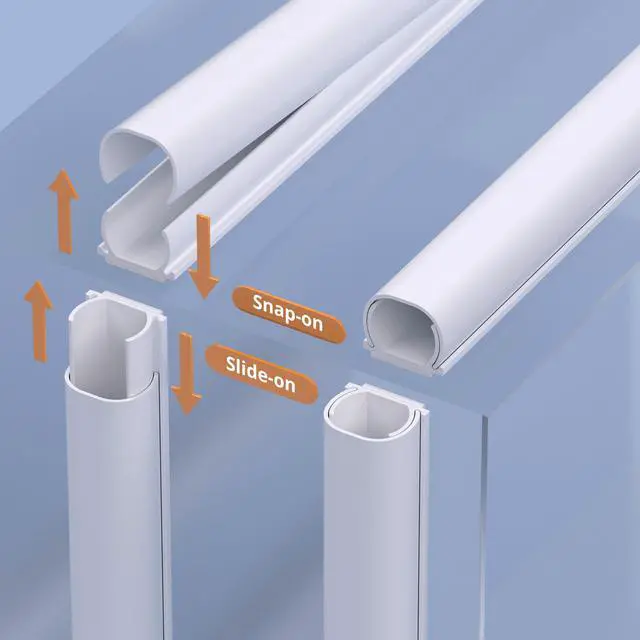 Alt view image 6 of 6 - 85in Cord Hider for One Wire, Self-Adhesive Cord Covers for Wires on Wall, Paintable TV Cable Hider Wire Covers for Cords, White Cable Management Raceway Channel, 6X L14in, W0.5in H0.4in