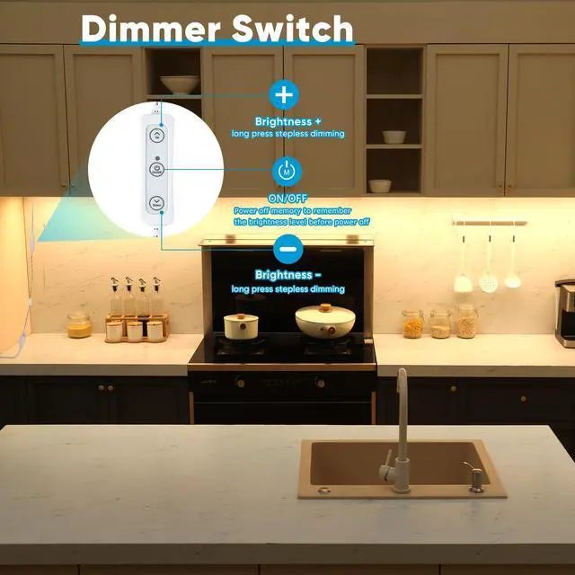 Alt view image 2 of 7 - Under Cabinet Lighting Set Plug in, 3 pcs 12 Inches LED Light Bars. Super Bright Dimmable Linkable for Kitchen Undercabinet Counter Top Shelf Pantry Closet Display Lighting. Warm White 3000K