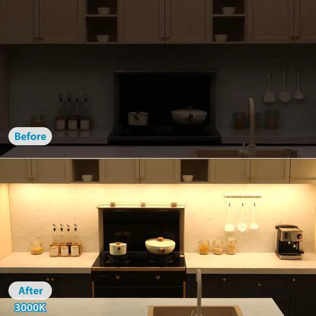 Alt view image 7 of 7 - Under Cabinet Lighting Set Plug in, 3 pcs 12 Inches LED Light Bars. Super Bright Dimmable Linkable for Kitchen Undercabinet Counter Top Shelf Pantry Closet Display Lighting. Warm White 3000K