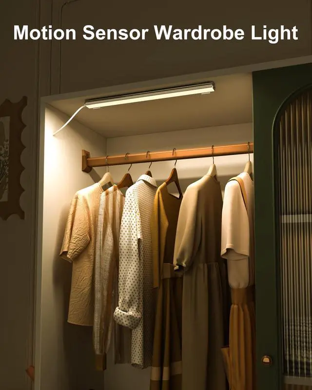 Alt view image 6 of 7 - Motion Sensor Dimmable Led Under Cabinet Lighting,14.5in USB Plug-in Under Desk Light with 3 Color Changing(2700K, 4000K,6000K),Dimmable LED Light Bar for Home Kitchen,Cabinet,Pantry