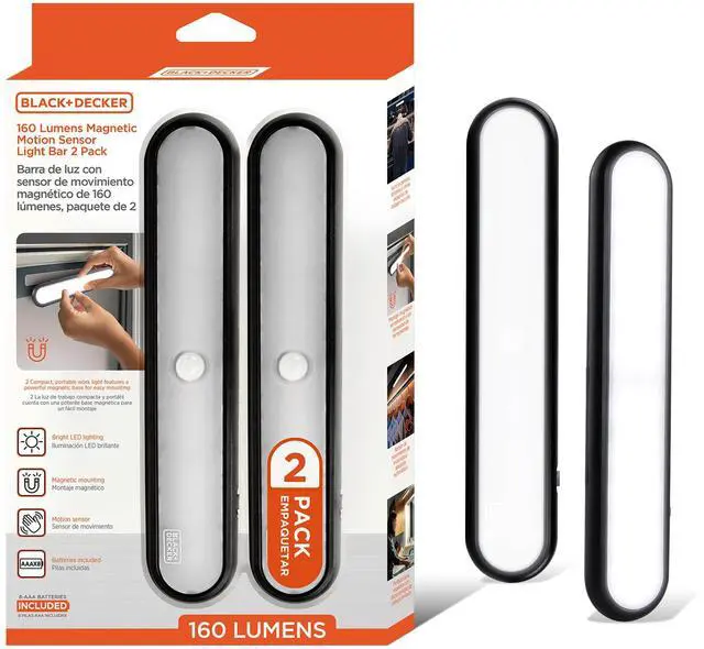 Main image of 2-Pack LED Light Bars, 160LM Touchless Motion Sensor Lights, Magnetic Mount LED Strip Lights, Battery Powered Slim Portable Lights for Closet, Garage, Shelf, Indoor