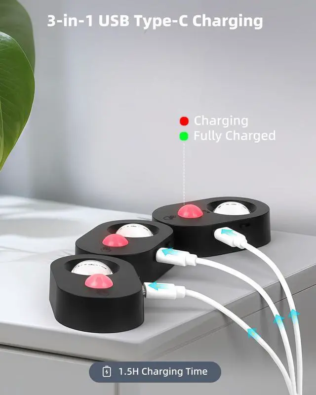 Alt view image 6 of 7 - 3-Pack LED Motion Sensor Puck Lights Indoor, Rechargeable Under Cabinet Lighting with Remote, Dimmable Closet & Drawer Lights, Wireless Stick-On Night Light for Kitchen,Wardrobe,Bathroom, Black