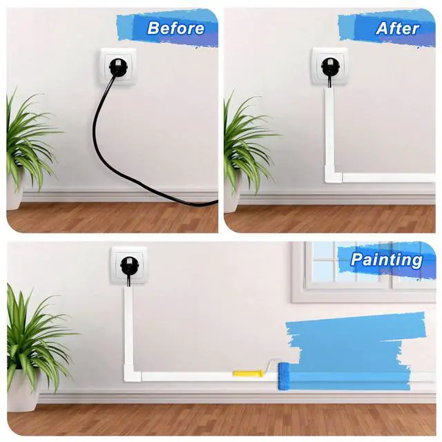 Alt view image 6 of 6 - 220in Wall Cord Hider Kit, Large Capacity Wire Hider for Cords, White Cable Cover Wall Kit, Paintable Hide TV Cords for Wall Mount TV, Cable Concealer Cable Channel: 14 x L15.7in W1.18 H0.63in