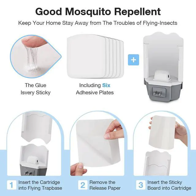 Alt view image 2 of 4 - 12 Refill Glue Cards for Indoor Flying Insect Trap Sticky Pads for Capturing Fruit Flies, Gnats, Moths, and Houseflies