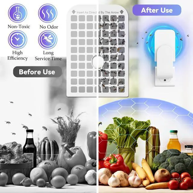 Alt view image 3 of 7 - 25 Pack Flying Insect Trap Refill Compatible with DFAGIE GS6 Fly Trap Indoor, Sticky Glue Cards, Plug-in Bug Catcher Refills, Glue Boards Refill for Bug Mosquito Gnat Moths Fruit Fly Trap